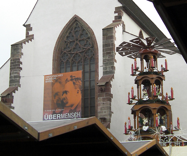 Unübersehbar präsentiert im Herbst 2019 im Historischen Museum Basel: Nietzsches «Übermensch». (Foto: Urs Scheidegger)